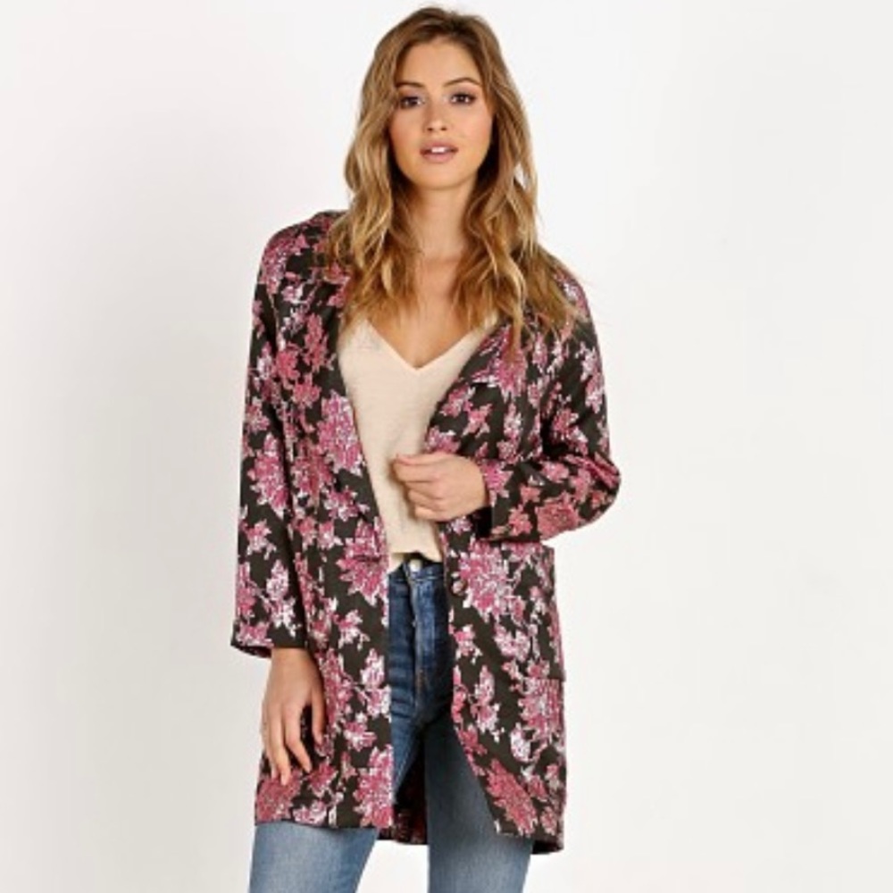 For Love and Lemons Luella Jacket in Metallic Jacquard